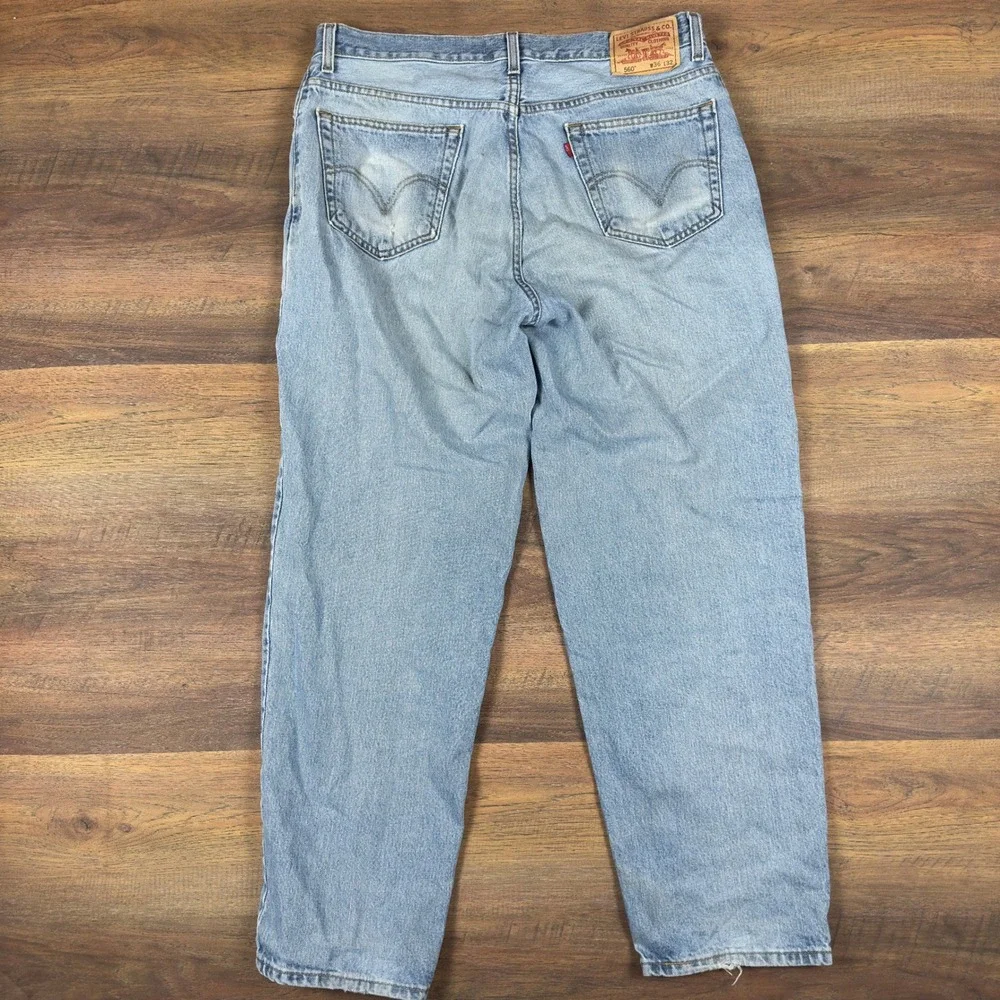 Levis 560 Comfort Fit Jeans‎ Mens 36x32 Light Wash Baggy Tapered Denim 2004 Y2K
